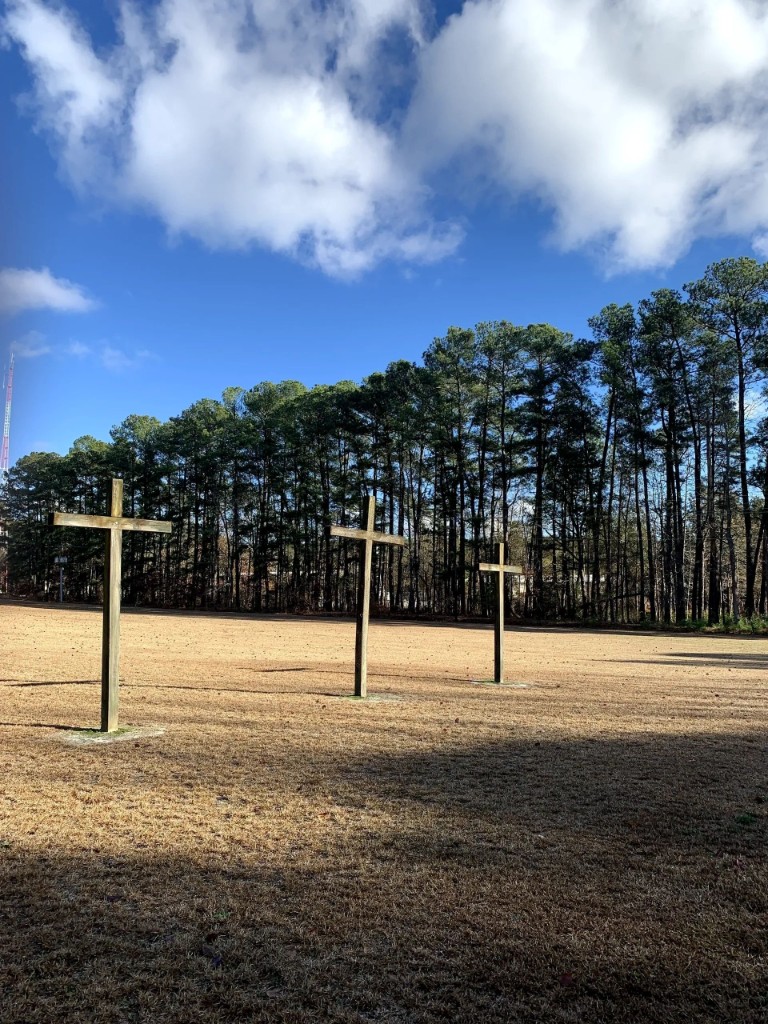Tattered Lives Farm — crosses in the field
